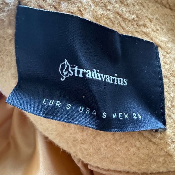 Stradivarius Womens Jacket Mustard Yellow Mid Length Coat Ladies Size Small - Picture 6 of 6